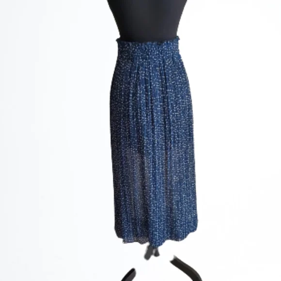 ZARA MIDI PLEATED BLUE SKIRT ( SIZE L) - Picture 4 of 9